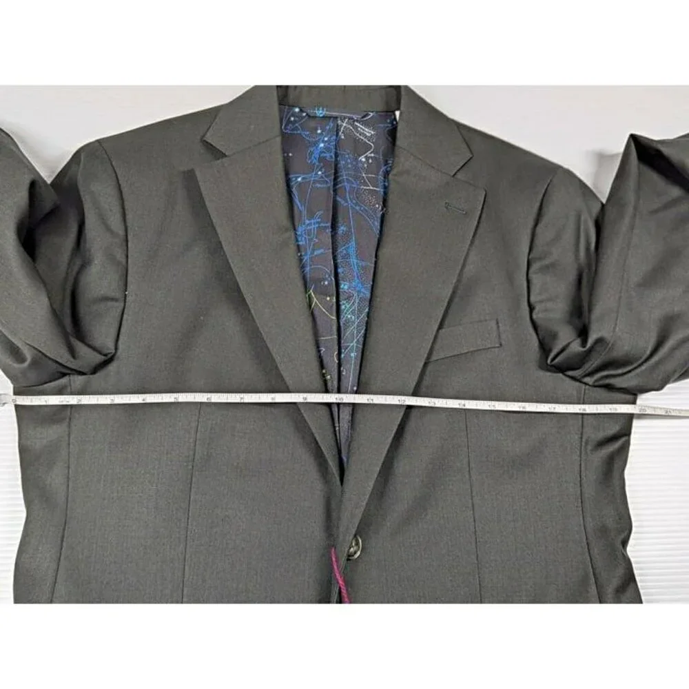 Robert Graham Modern Fit Sharkskin Hunter Green Suit Size 38R (MSRP $598)